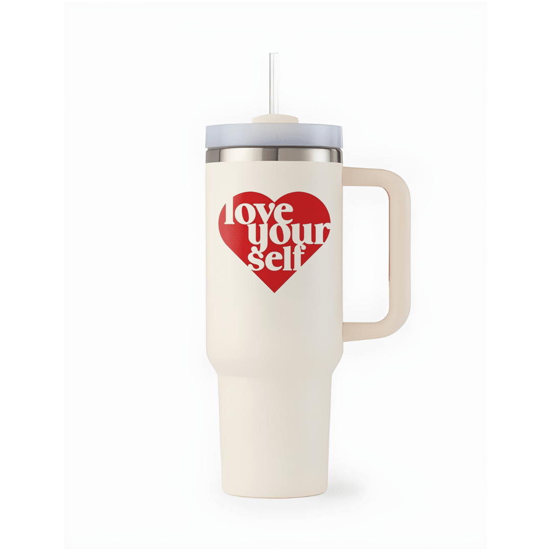 Love Yourself Quote Tumbler - Memories InsiteLOVE YOURSELF DESIGN TUMBLER-(WHITE)